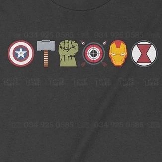  Áo thun Avengers Icons Unisex Trùm Cuối Marvel Cine, Cotton 100% 2 màu nam nữ 0103 