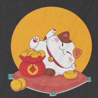  Áo thun Mèo Thần Tài Nằm Thảnh Thơi, Trùm Cuối 2023, Unisex Cotton 100% 2 màu nam nữ 0197 