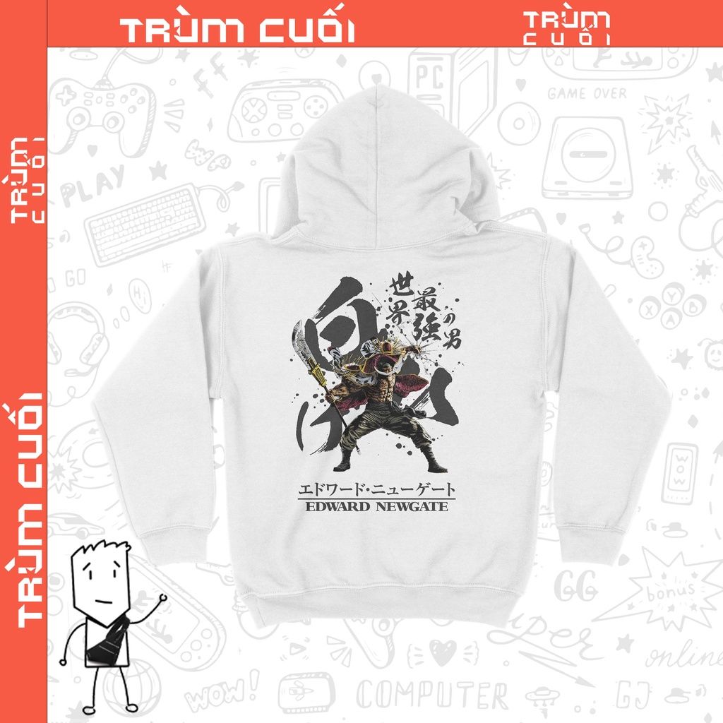  Áo Hoodie Râu Trắng - One Piece, Trùm cuối Anime Cine, Nỉ Bông 100% 2 màu nam nữ 0166 