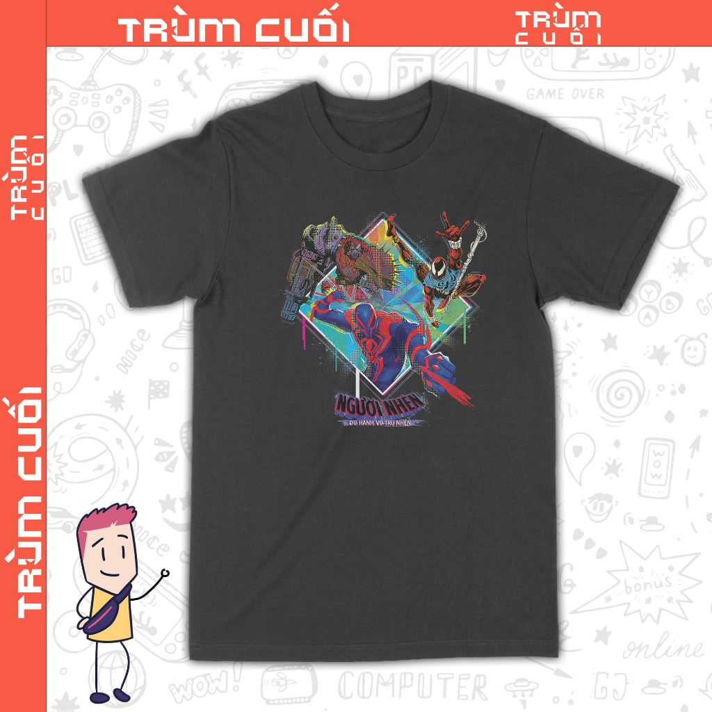  Áo thun Spider Society Tấn Công - Across The Spider-Verse, Trùm Cuối Marvel Cine, Unisex Cotton 100% 2 màu nam nữ 0285 