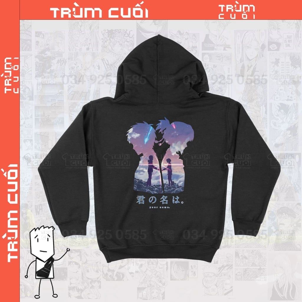  Áo Hoodie Your Name – Tên cậu là gì? Trùm cuối  Anime Cine, Cotton 100% 2 màu nam nữ 0108 