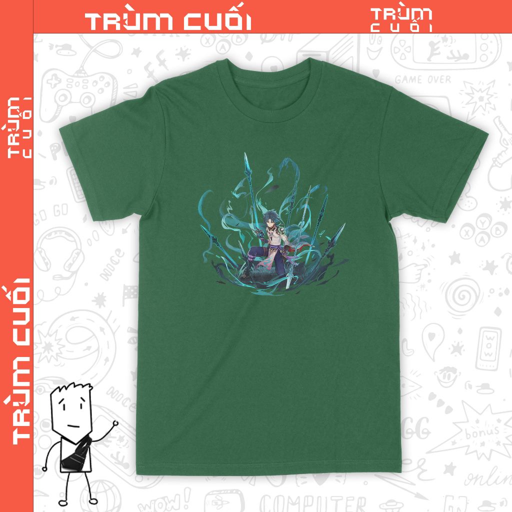  Áo thun Xiao - Ước Nguyện, Trùm Cuối Game Genshin, Unisex Cotton 100% 2 màu nam nữ 0246 