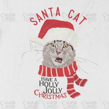  Áo thun Santa Cat, Trùm Cuối Christmas Festival, Unisex Cotton 100% 2 màu nam nữ 0381 