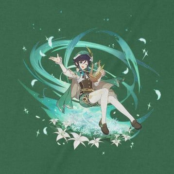  Áo thun Venti - Ước Nguyện , Trùm Cuối Game Genshin, Unisex Cotton 100% 2 màu nam nữ 0247 