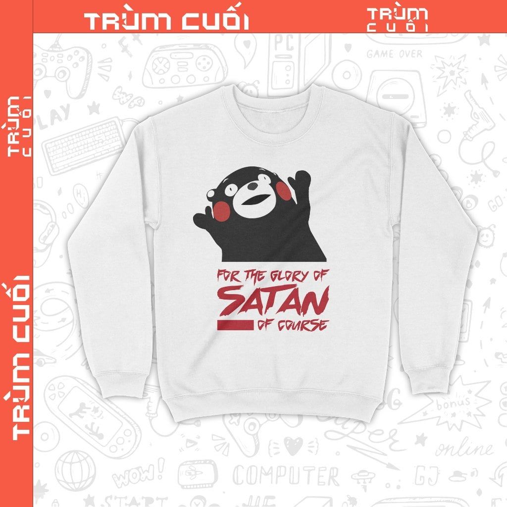  Áo Sweater Gấu Kumamon Satan, Trùm Cuối Meme Animal, Nỉ Bông 100% Unisex nam nữ 0421 