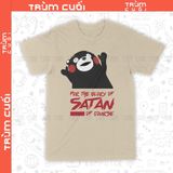  Áo thun Gấu Kumamon Satan, Trùm Cuối Meme Animal, Unisex Cotton 100% 2 màu nam nữ 0421 