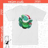  Áo thun Bulbasaur đáng yêu, Trùm Cuối Christmas Cine, Cotton 100% 2 màu nam nữ 0182 