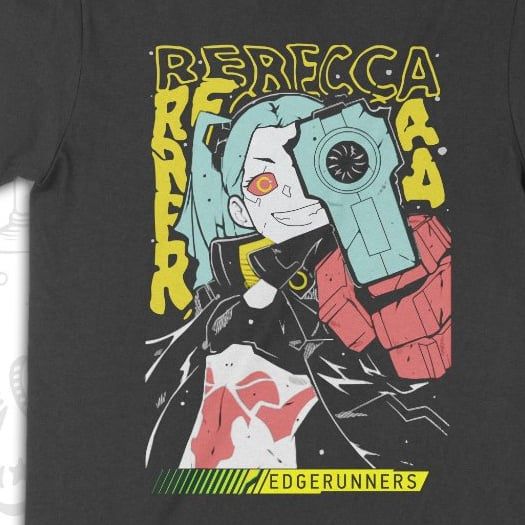  Áo thun Rebecca - Cyberpunk Edgerunner, Trùm Cuối Game Anime, Unisex Cotton 100% 2 màu nam nữ 0357 