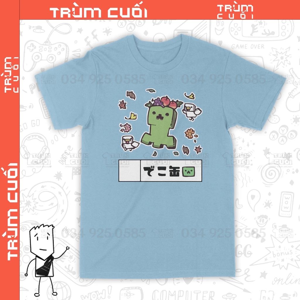  Áo thun Creeper - Minecraft, Trùm Cuối Game, Cotton 100% 2 màu nam nữ 0219 