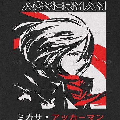  Áo thun Mikasa Ackerman Unisex Trùm Cuối Anime, Cotton 100% 2 màu nam nữ 0054 