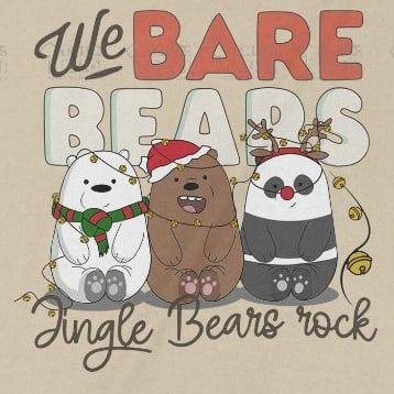  Áo thun Xmas We Bare Bears, Trùm Cuối Cartoon Christmas Festival, Unisex Cotton 100% 2 màu nam nữ 0383 