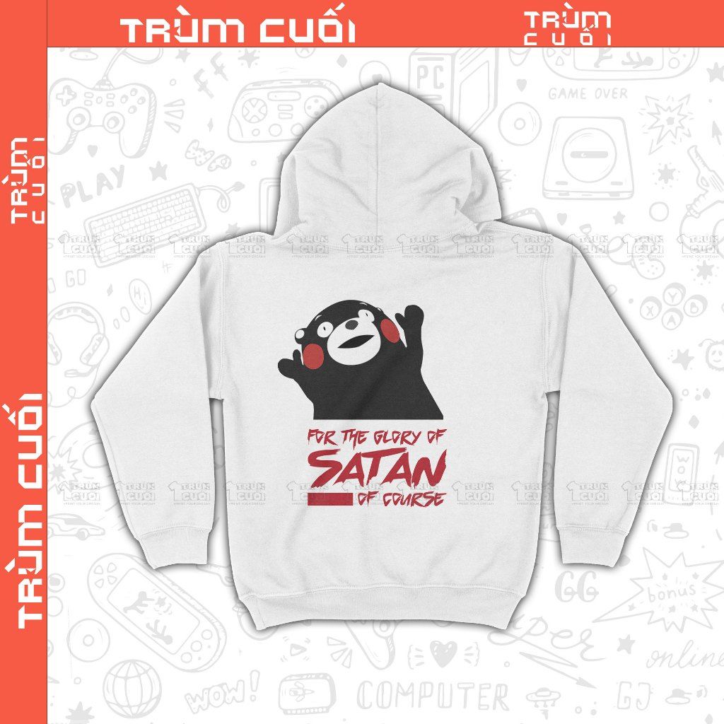  Áo Hoodie Gấu Kumamon Satan, Trùm Cuối Meme Animal, Nỉ Bông 100% Unisex nam nữ 0421 