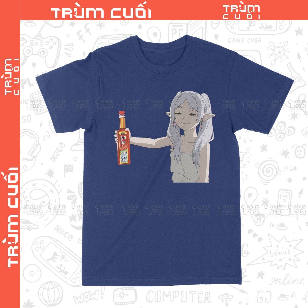  Áo thun Frienne Mặn Mòi - Pháp Sư Tiễn Táng, Trùm Cuối Anime, Unisex Cotton 100% 2 màu nam nữ 0408 