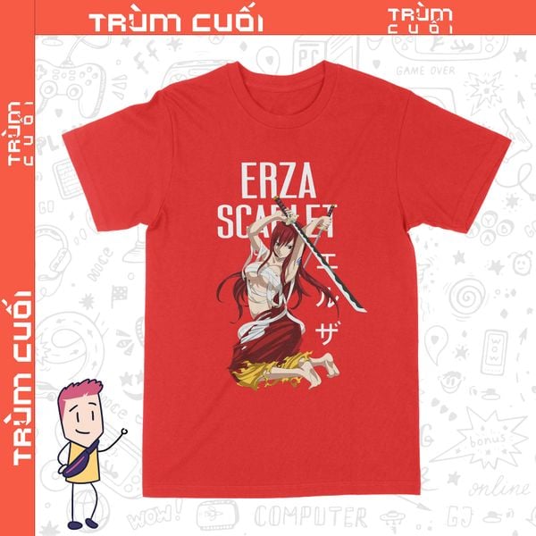  Áo thun Erza Scarlet - Fairy Tails, Trùm Cuối Anime, Unisex Cotton 100% 6 màu nam nữ 0340 