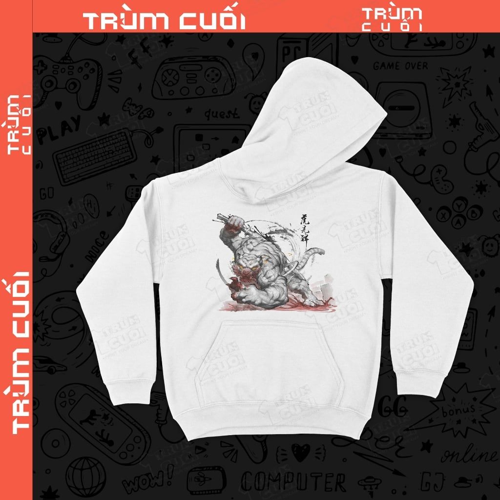  Áo Hoodie Hổ Tiên Phong - Black Myth: Wukong, Trùm Cuối Game, Nỉ Bông 100% Unisex nam nữ 0440 
