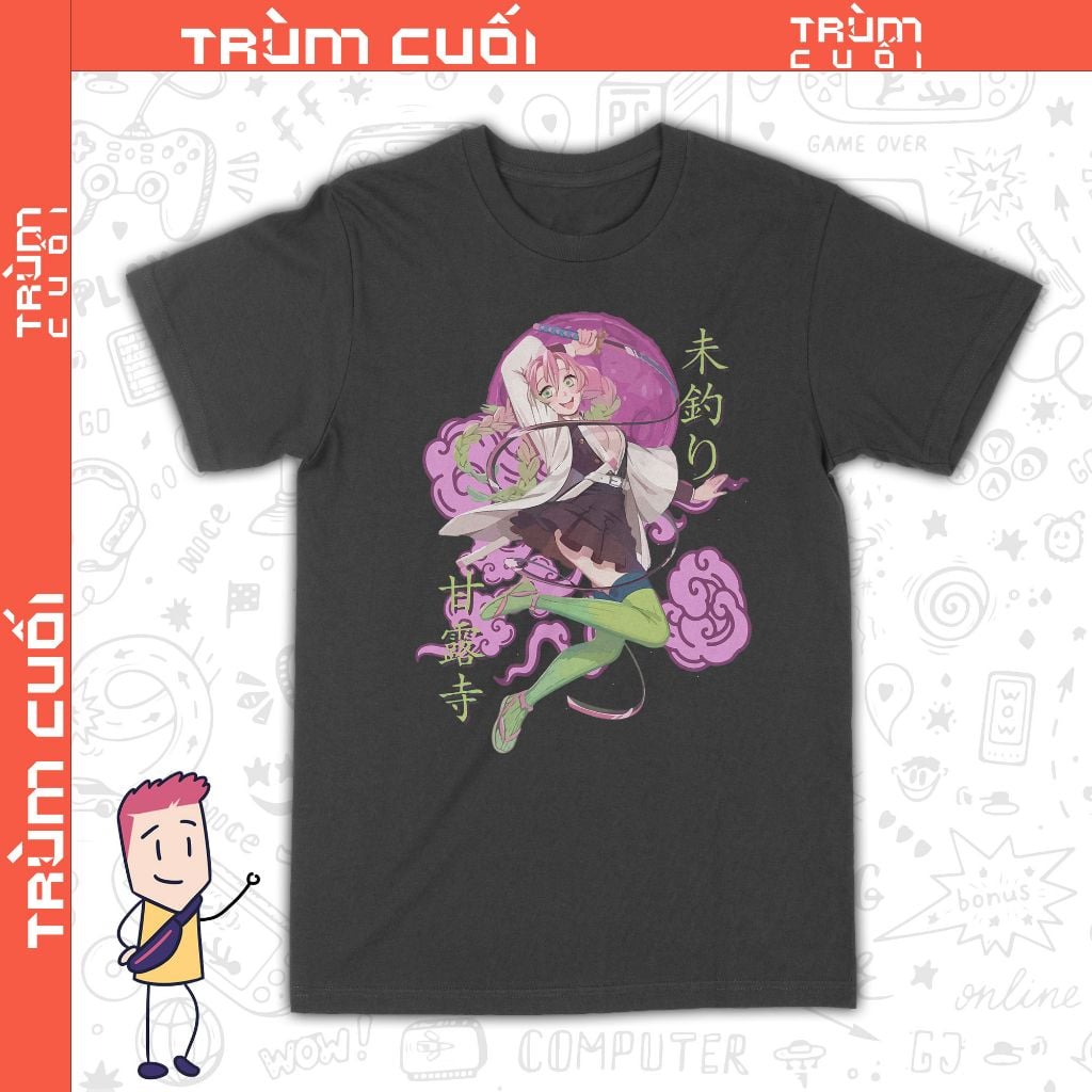  Áo thun Luyến Trụ - Mitsuri Kanroji: Kimetsu no Yaiba,Trùm Cuối Anime, Unisex Cotton 100% 2 màu nam nữ 0299 