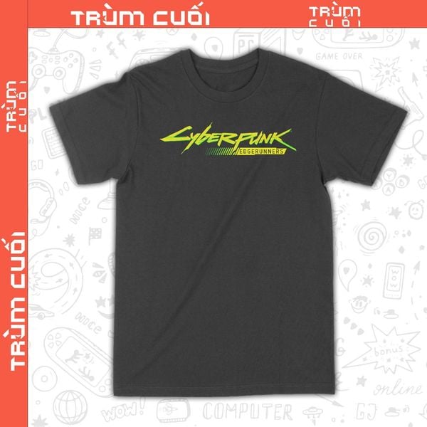  Áo thun 2 mặt Cyberpunk Edgerunner Logo, Trùm Cuối Game Anime, Cotton 100% 2 màu nam nữ 0359 