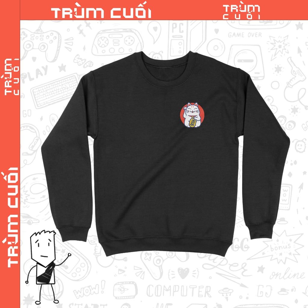  Áo Sweater Mèo Thần Tài MINI, Trùm Cuối 2023, Unisex Nỉ Bông 100%, 2 màu nam nữ 0199 