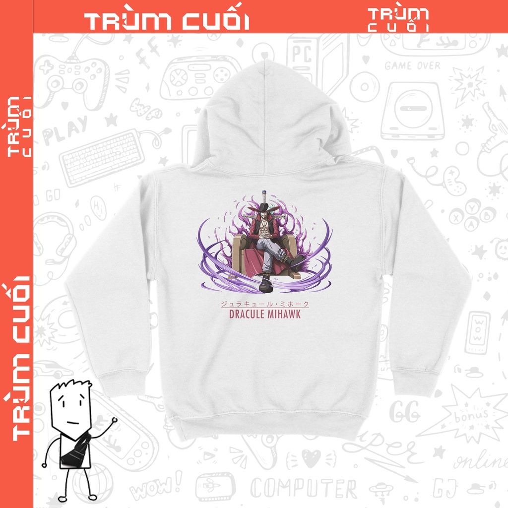  Áo Hoodie Dracule Mihawk - One Piece, Trùm cuối Anime Cine, Nỉ Bông 100% 2 màu nam nữ 0164 