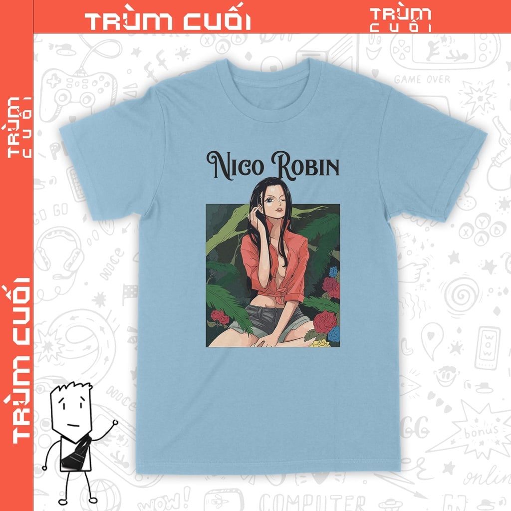  Áo thun Robin Nico - One Piece, Unisex Trùm Cuối Anime Cine, Cotton 100% 2 màu nam nữ 0168 