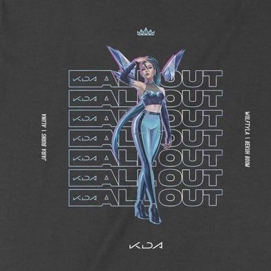  Áo thun K/DA ALL OUT Kai'sa - Liên Minh Huyền Thoại, Trùm Cuối Game, Cotton 100% 2 màu nam nữ 0173 