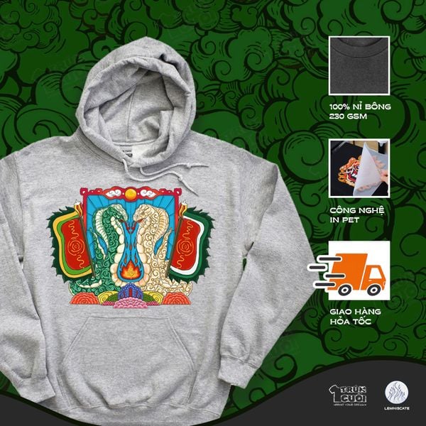  Áo hoodie Quan Xà Thần - Tứ Phủ, Trùm Cuối x Đăng Hoả Chi Thần - Tết 2025, Nỉ Bông 100% Unisex nam nữ 