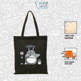  Túi Tote Ghibli, Trùm Cuối 2025, 100% vải Canvas 35x40 cm - Unisex Nam Nữ 2 màu đen trắng 