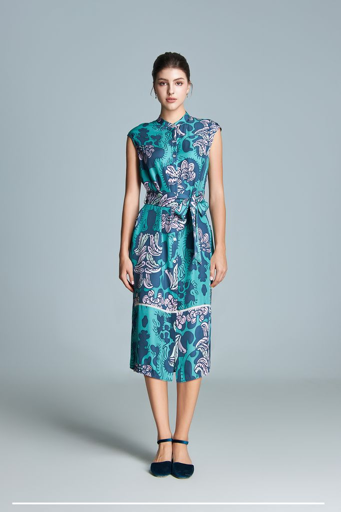 Váy Rosalyne Vườn Thanh Xuân Màu Xanh Hồng