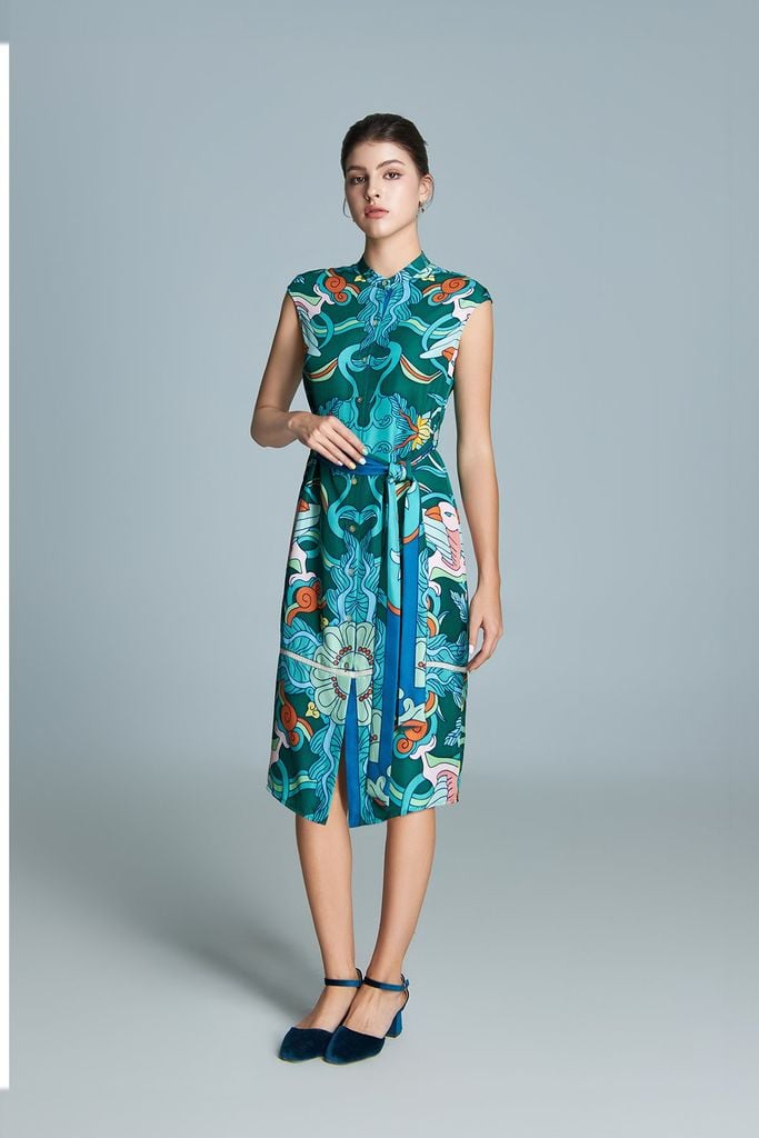 The Phoenix - Rosalyne Silk Dress Forest / Green