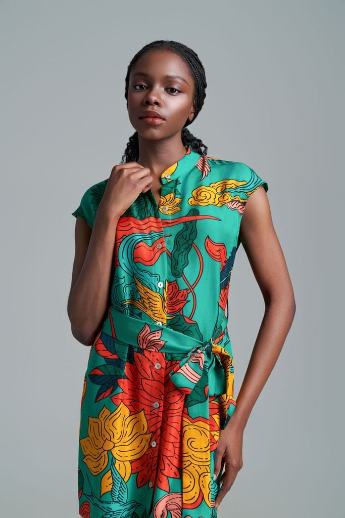 Váy Rosalyne Hạnh Phúc / Màu Đỏ - Xanh - Vàng