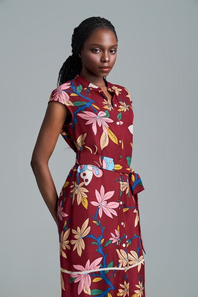 Váy Rosalyne Hồ Điệp / Màu Mận Đỏ