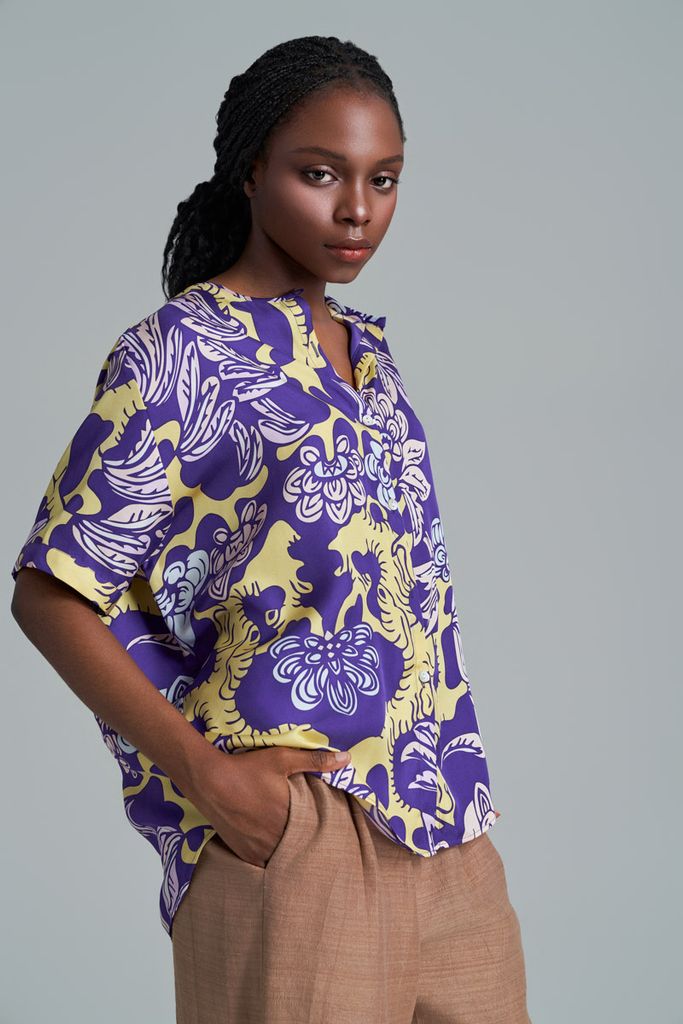 Áo Myra Vườn Thanh Xuân màu tím vàng