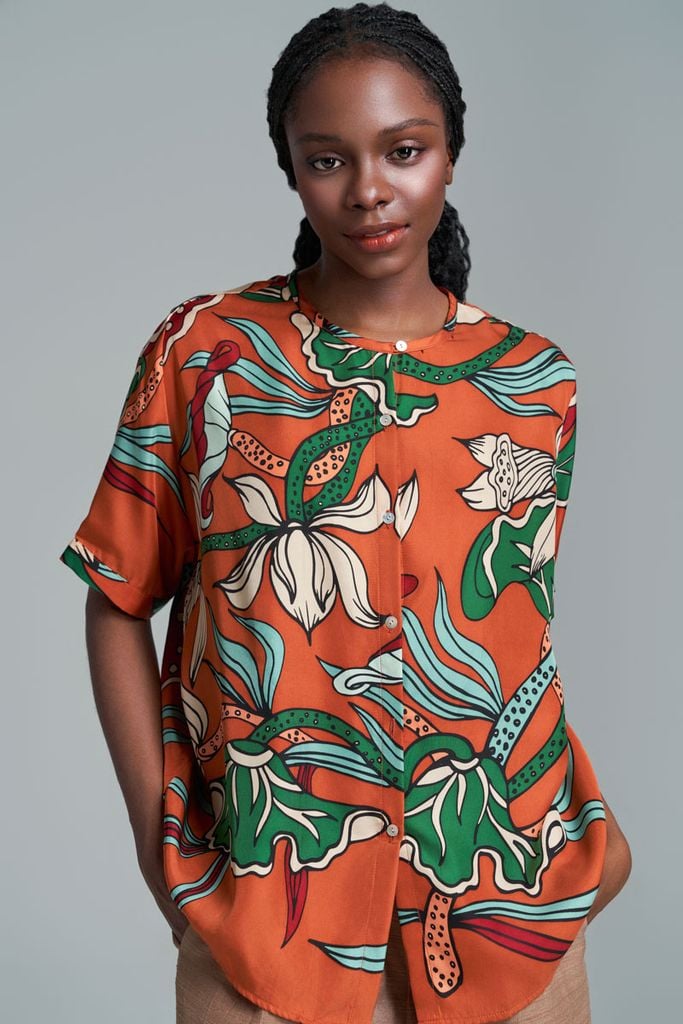 Áo Myra Liên Hoa Vũ màu cam nâu