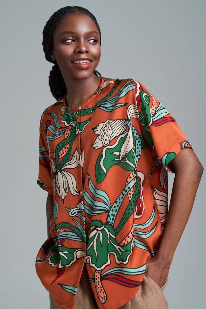 Áo Myra Liên Hoa Vũ màu cam nâu