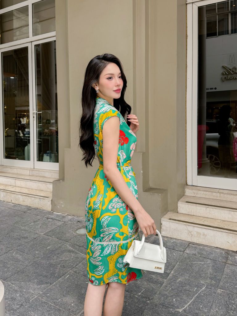 Váy Rosalyne Vườn Thanh Xuân Màu Xanh Vàng