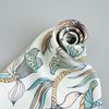 The Lotus Dance Silk Scarf / Khaki / Size 65x65