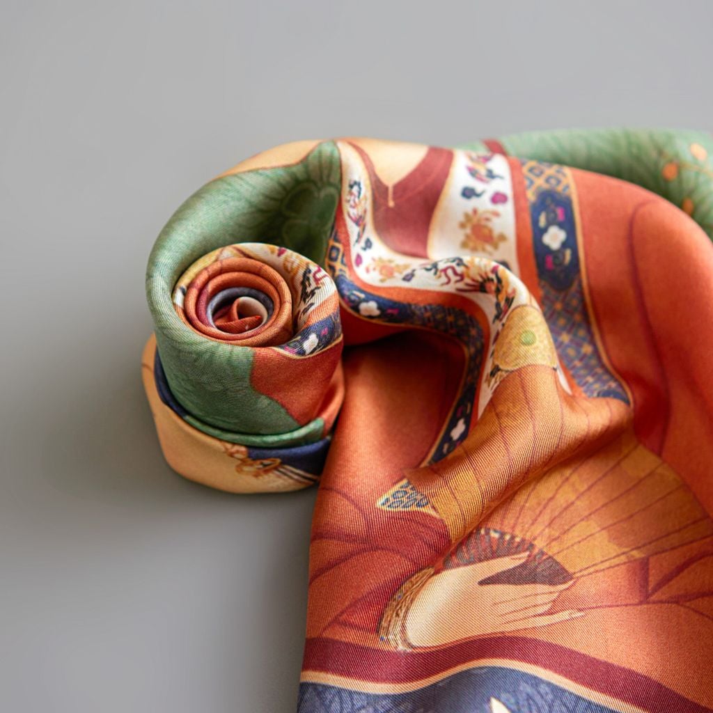 Khăn Trầm Bích Song Khuê size 65x65