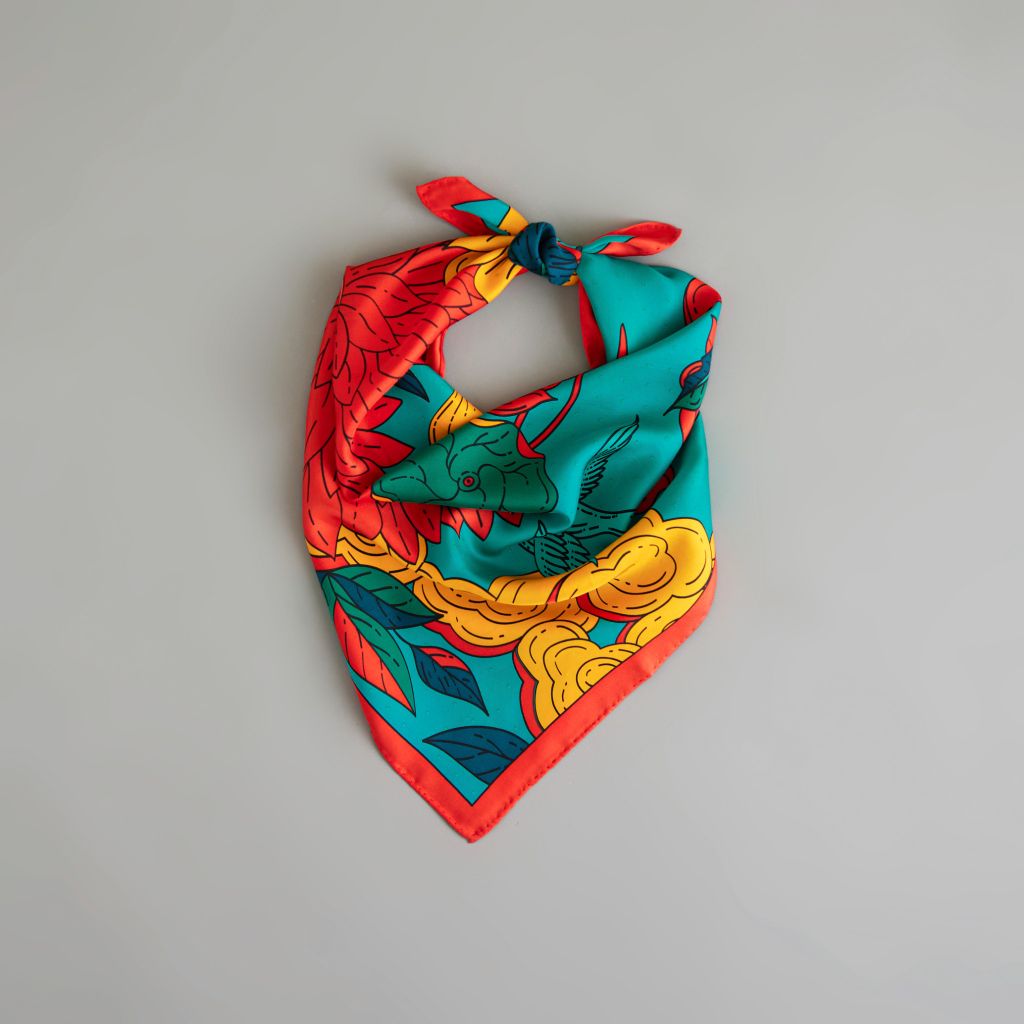 The Happiness Scarf / Happy Red / size 65x65