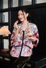 Áo Kimono Phật Thủ Hương Duyên Màu Tím Hồng
