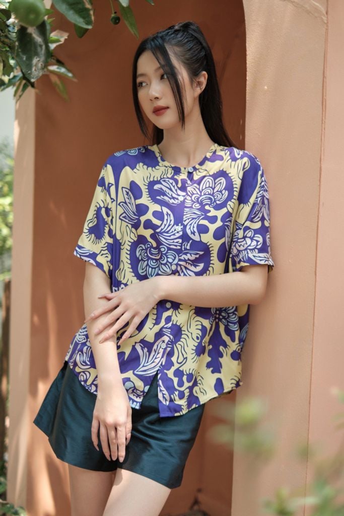 The Garden of Youth - Myra shirt / yellow violet