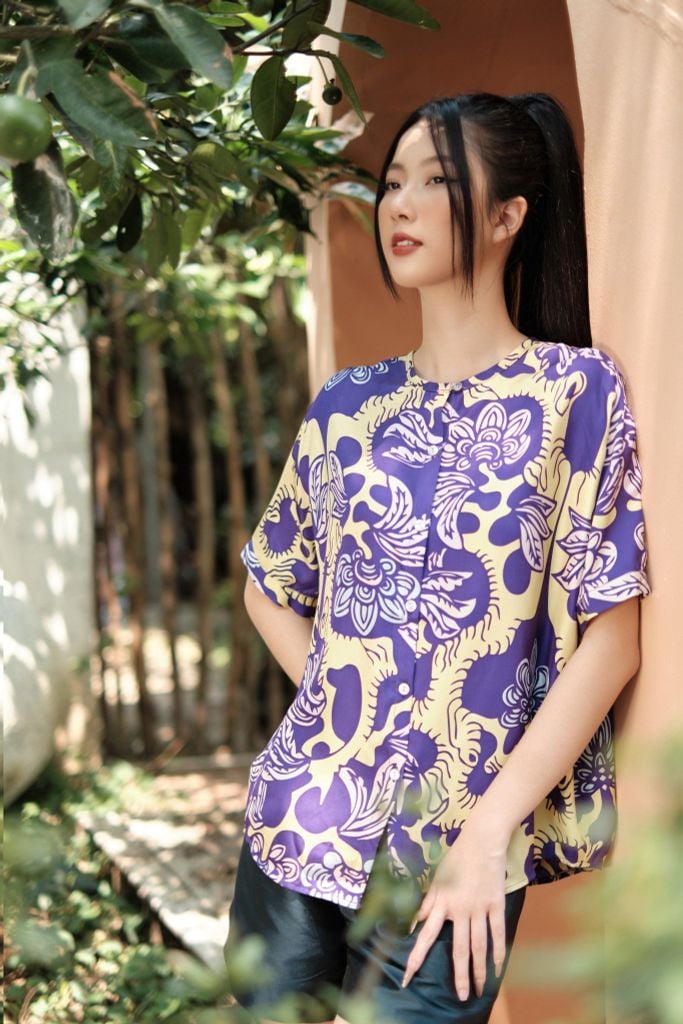 The Garden of Youth - Myra shirt / yellow violet