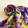 The Garden of Youth Silk Scarf / Violet-Yellow / size 65x65