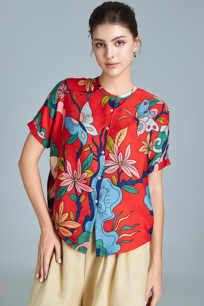 The White Tiger - Myra Shirt / Ixora Red