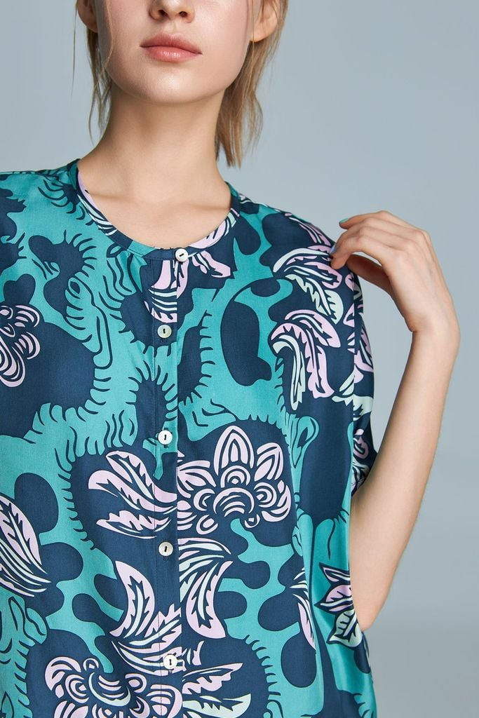 The Garden of Youth - Myra shirt / Green - Light pink