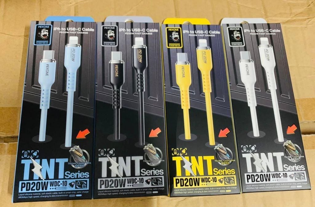 Cáp sạc nhanh Wekome WDC-10 cổng Type-C to Lightning, chống rối