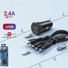 Bộ Sạc điện thoại Xe Ô TÔ 3 Đầu Remax RCC-236///DL