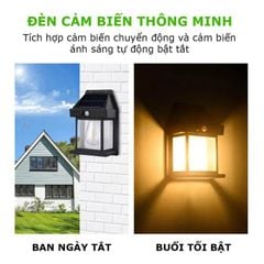 Đèn năng lượng mặt trời cảm biến hồng ngoại, treo tường dây Vonfam chống thấm nước BK888