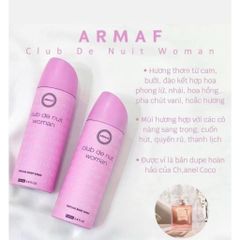 Xịt Khử Mùi Nữ Armaf Club De Nuit Body Spray 200ML Sang Trọng, Tinh Tế