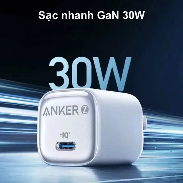 Cốc sạc nhanh - Củ sạc nhanh Anker Zolo công suất 30W 1 cổng USB-C - A2698