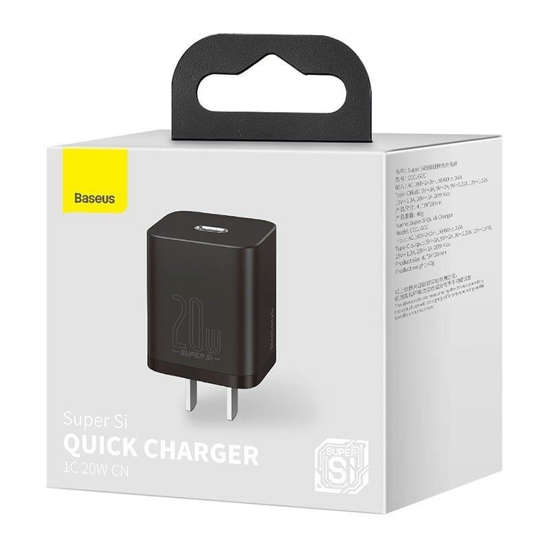 Bộ sạc nhanh Baseus Super Si Quick Charger chính hãng cho iPhone 11, 11 Pro, 11 Pro Max, iPhone 12, 12 Mini, 12 Pro, 12 Pro Max, công suất 20W